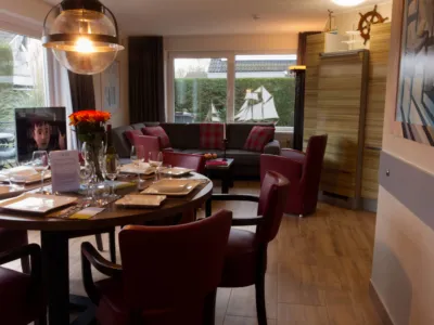 Schippershuisje Ferienhaus am meer in Cadzand-Bad Zeeland Wohnzimmer